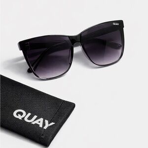 Quay Australia Black Oversized Square Sunglasses